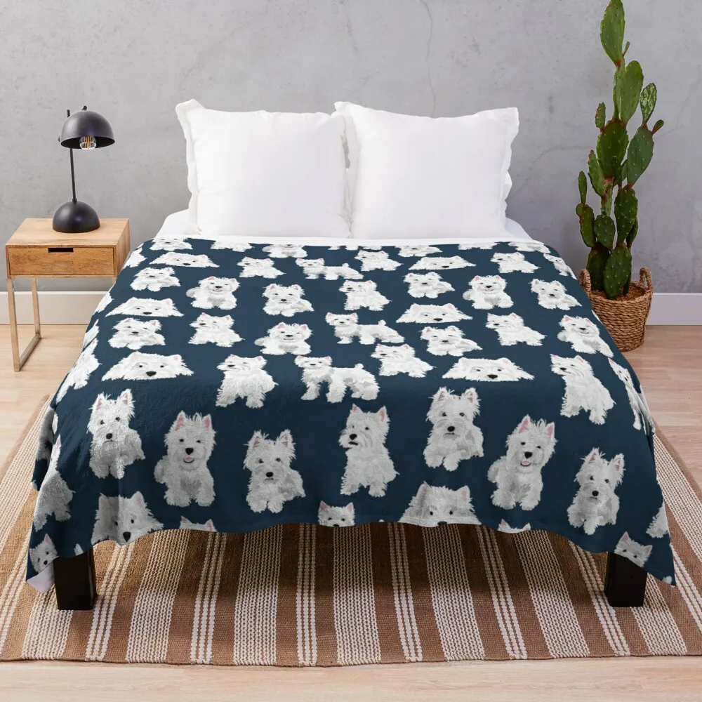 

Westie Throw Blanket soft plush plaid plush blankets luxury throw blanket picnic blanket