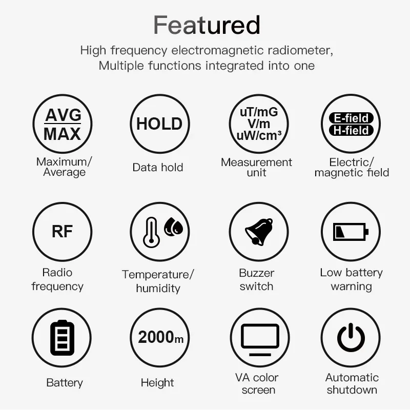 EMF Meter High Frequency 30MHz~8GHz Professional Electromagnetic Field Radiation Detector Three-axis