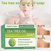 Savon à l'arbre à thé, barre de savon à l'huile d'arbre à thé, savons naturels pour le nettoyage de la peau du corps, savon à barre exfoliant doux 4