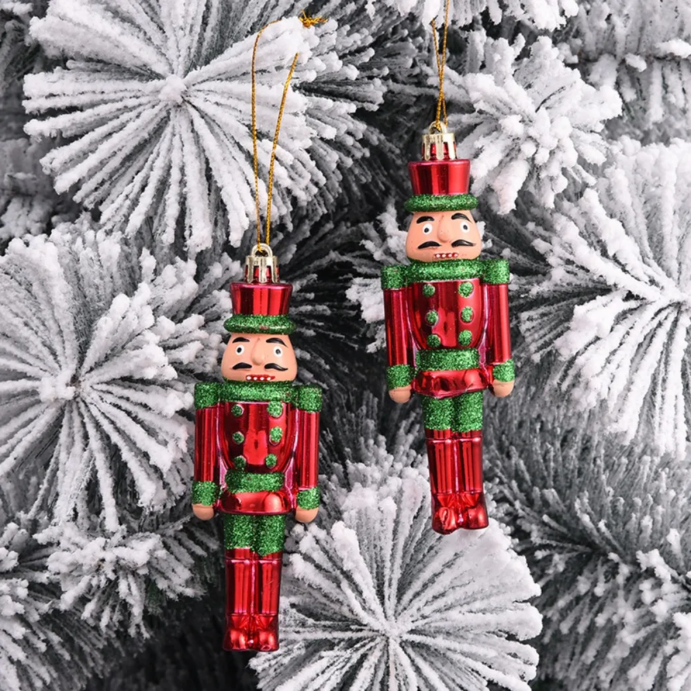 thumbnail image 1 of 2PCS Christmas Nutcracker Ornaments Christmas Tree Plastic Walnut Figure Pendants Xmas Tree Soldier Puppet Hanging Decoration, 1 of 5