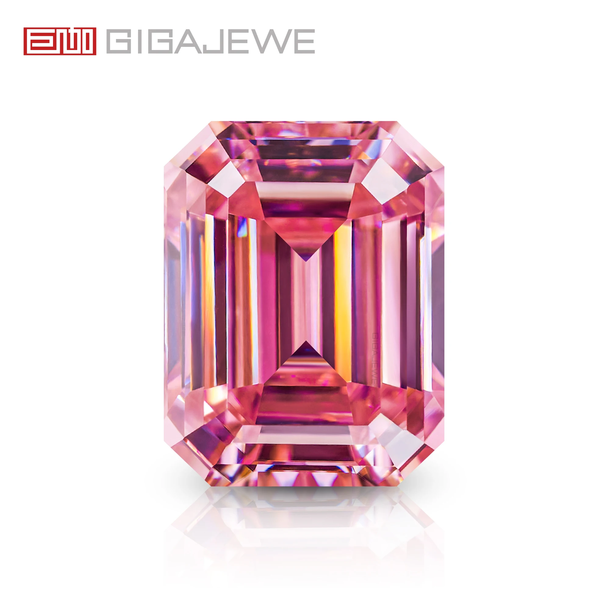 

GIGAJEWE Moissanite Sakura Pink Color Emerald Cut FL-VVS1 PFL-remium Gems Loose Diamond Test Passed Gemstone For Jewelry Making