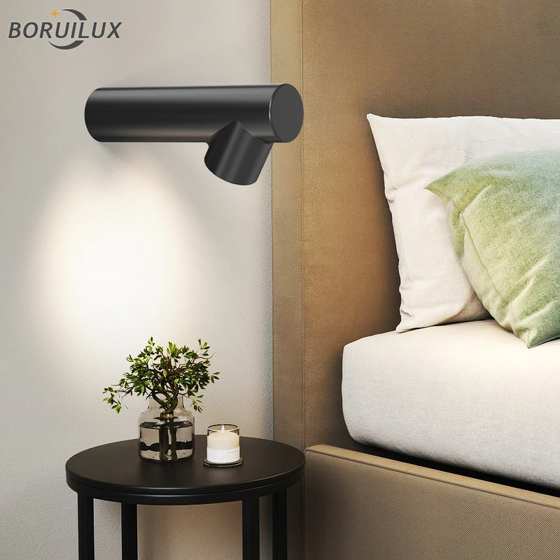 

Simple Bright Black White New Modern LED Wall Lights Living Study Room Bedroom Bedside Aisle Porch Stairs Lamps Indoor Lighting