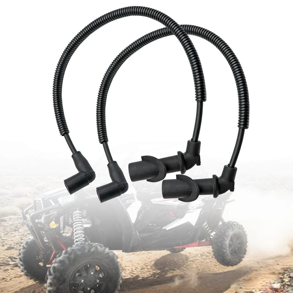 2PCS Motorcycle Ignition Coil Spark Plug Cap & Wire for Polaris