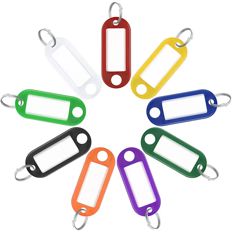 Etichette per chiavi in plastica con etichette etichette per chiavi  flessibili identificativi con anello diviso nome del bagaglio etichette per  bagagli portachiavi per auto - AliExpress