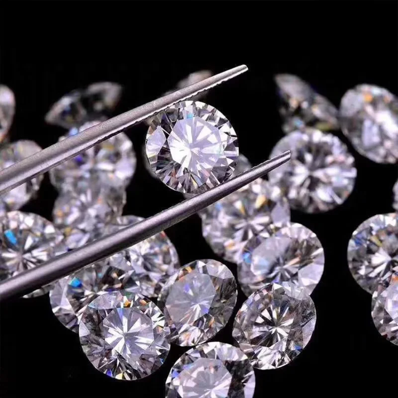 Round Cut Real VVS 2ct D Color Moissanite Certified Pass Diamond Test Moissanita Gemstones Stones With Certificate Jewelry