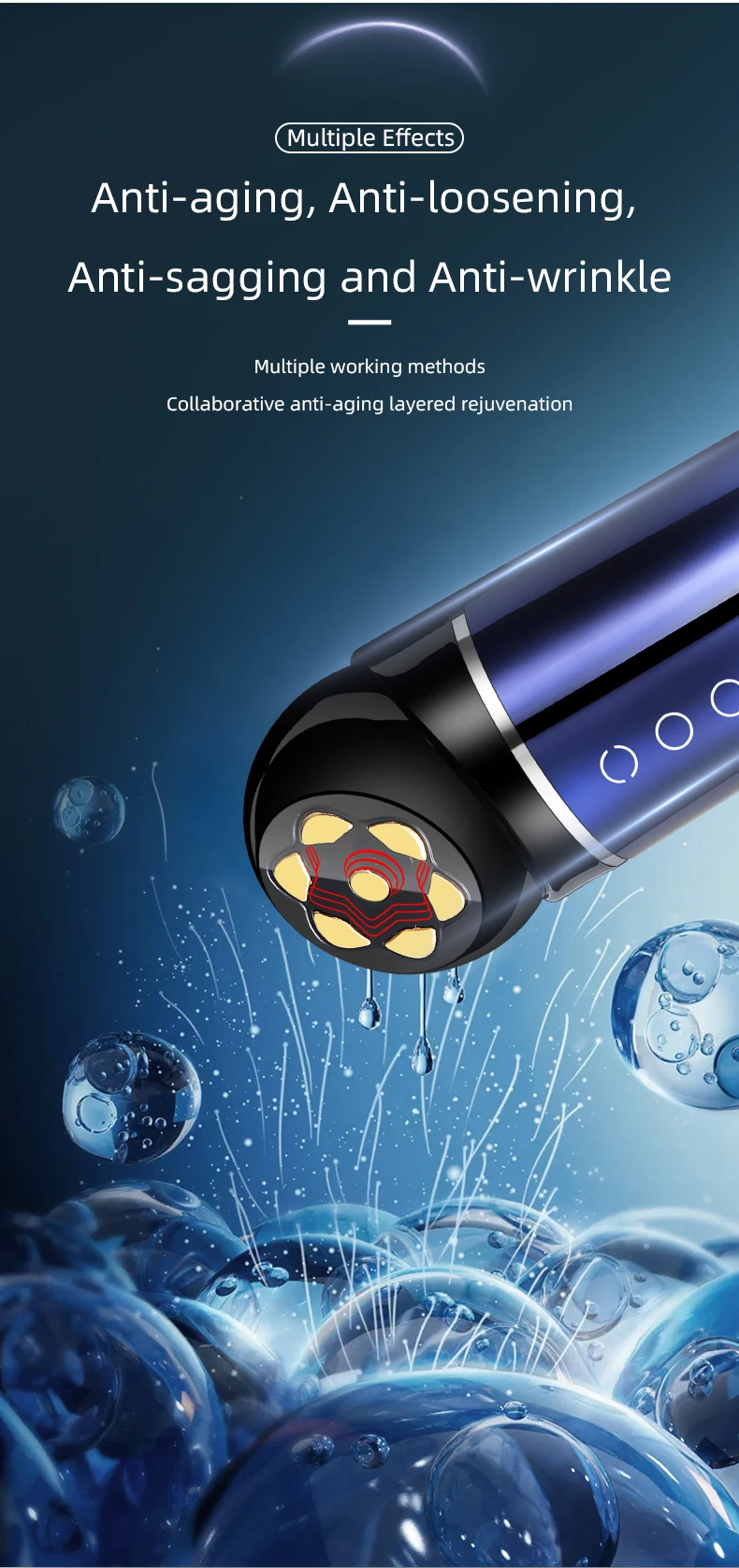 6 in 1 EMS Microcurrent Facial Massager Sonic Vibration Face Lifting Machine LED