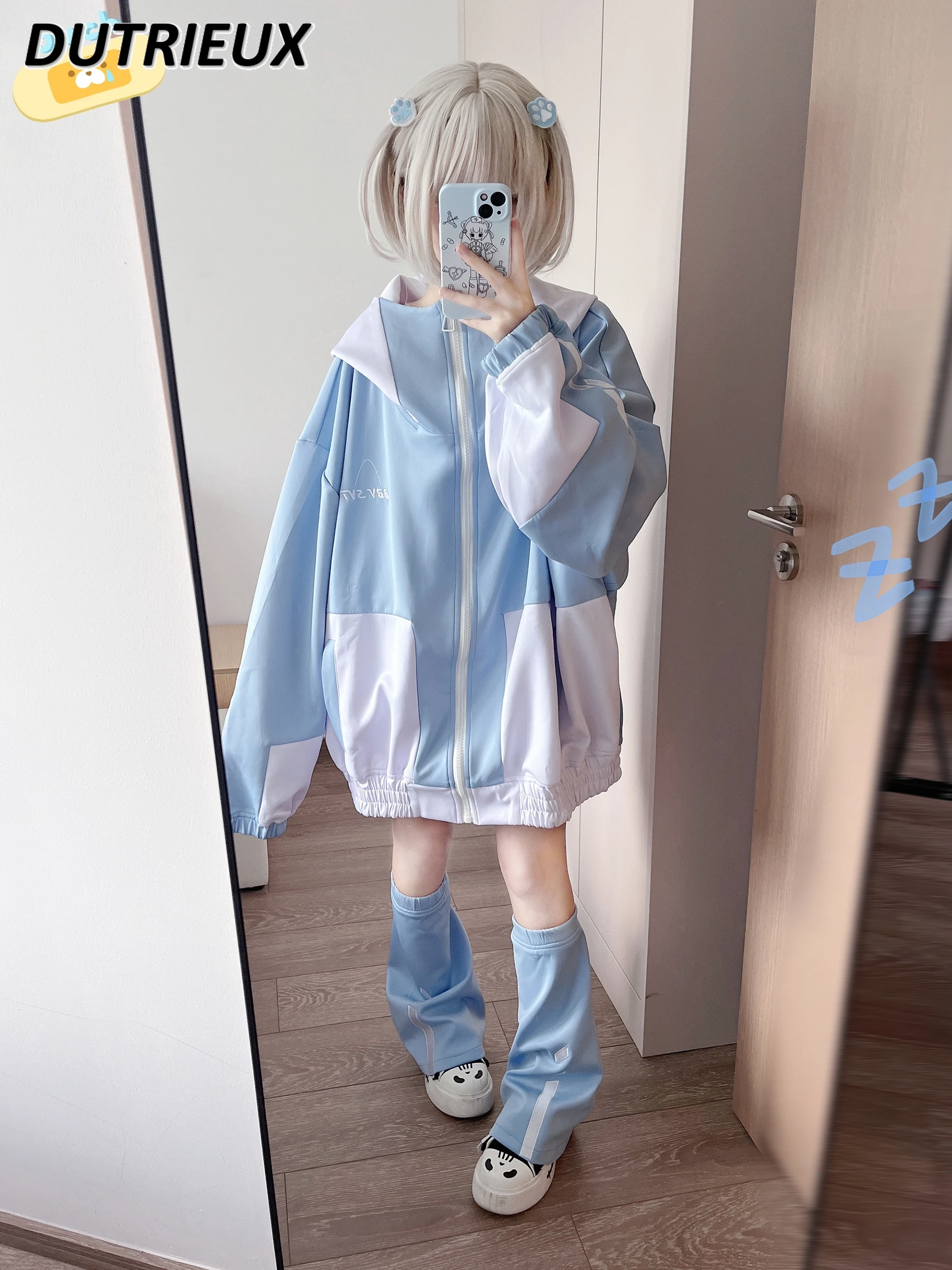 Japanese-Style Mine Sports Suit Mass-Produced Hoodies Jacket Men Women's Autumn Y2k Clothes Harajuku Cute Hooded Sweatshirt Coat