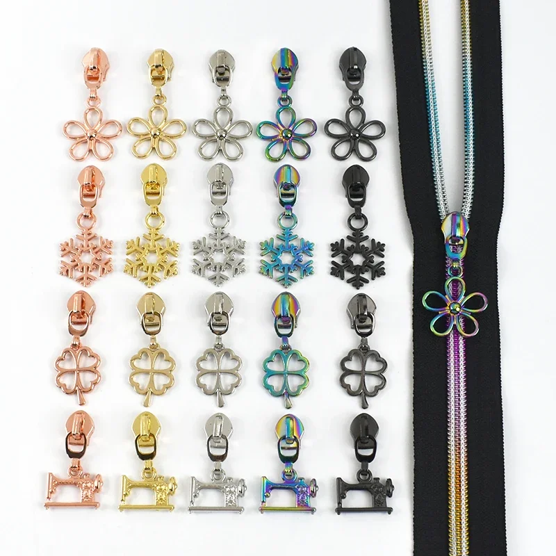 5/10Pcs Bag Zippers Repair Slider for 5# Nylon Zip Backpack Closure Zipper Puller Head Purse Replacement Zips Lock Accessories