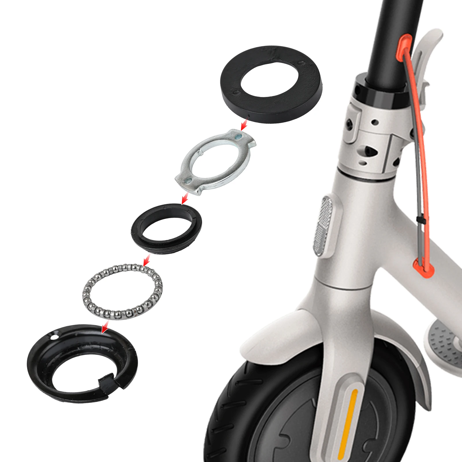 Fork Bearing Bowl Plastic Spacers Electric Scooter Front Fork Parts for Xiaomi M365 1S Pro