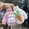 3 Colors Girls Warm Plush Thick Baby Gloves Winter Plus Coral Fleece Full Finger Gloves Cartoon Bunny Gloves for Kids 1-4Y 4