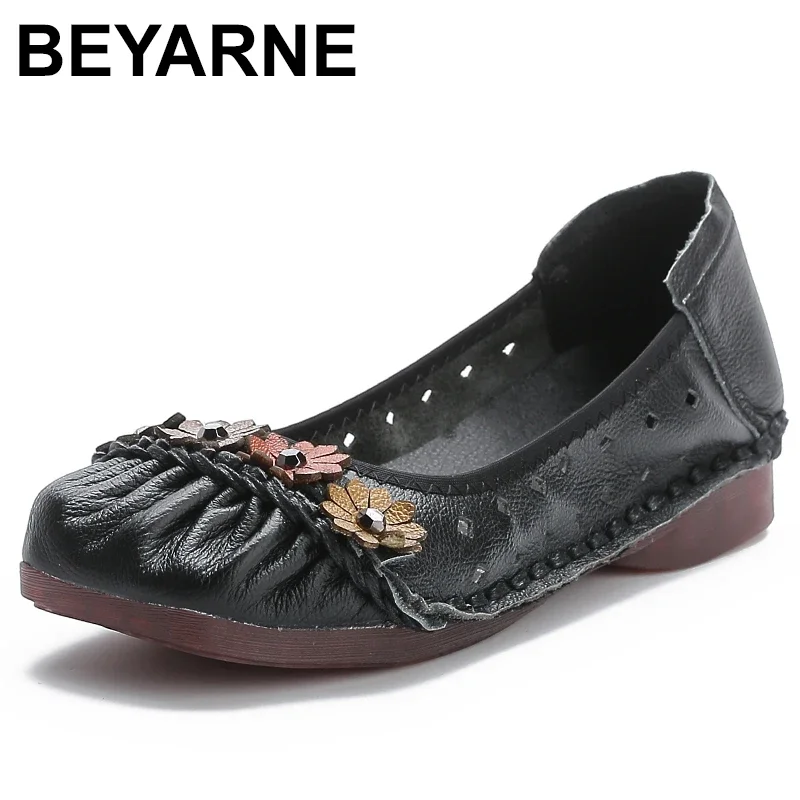 

Beige flats ladies luxury genuine leather loafers breathable shoes womens shallow moccasins walking shoe flat shoes women