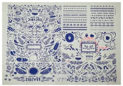 Ceramic Underglaze Blue and White Pattern Transfer Stickers (European style)