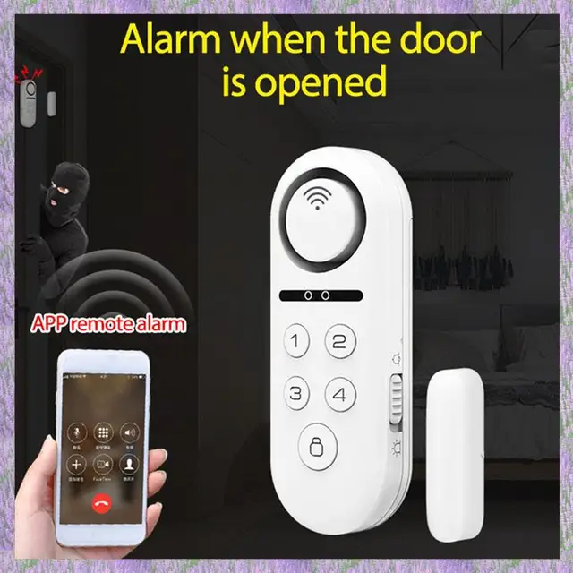 2025 New-Tuya Smart Door Window Alarm Sensor Door Magnetic Remote Sound And Light Password Disarm Tuya Smart Home 1