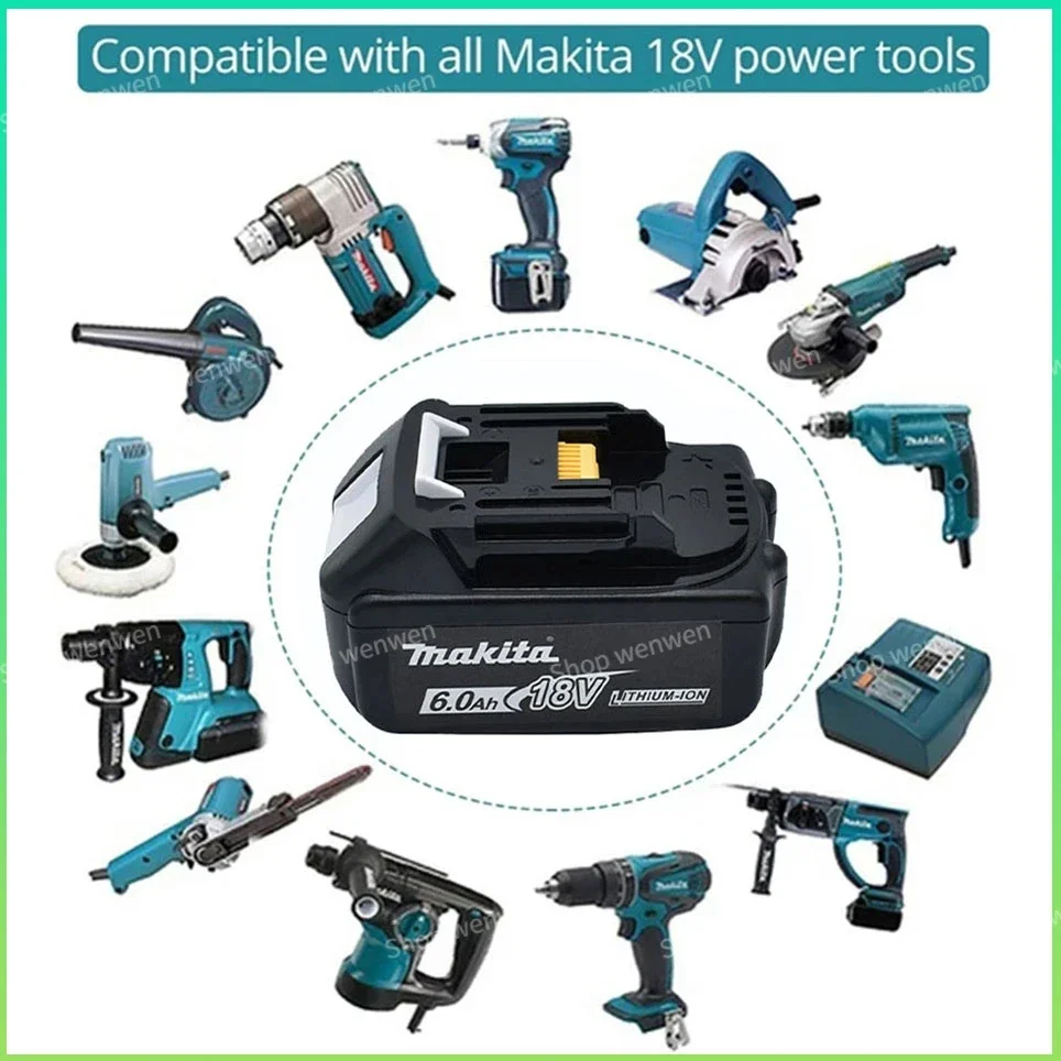 Makita 18V 6000mAh Lithium ion Rechargeable Battery 18v drill Replacement Batteries BL1860 BL1830 BL1850 BL1860B