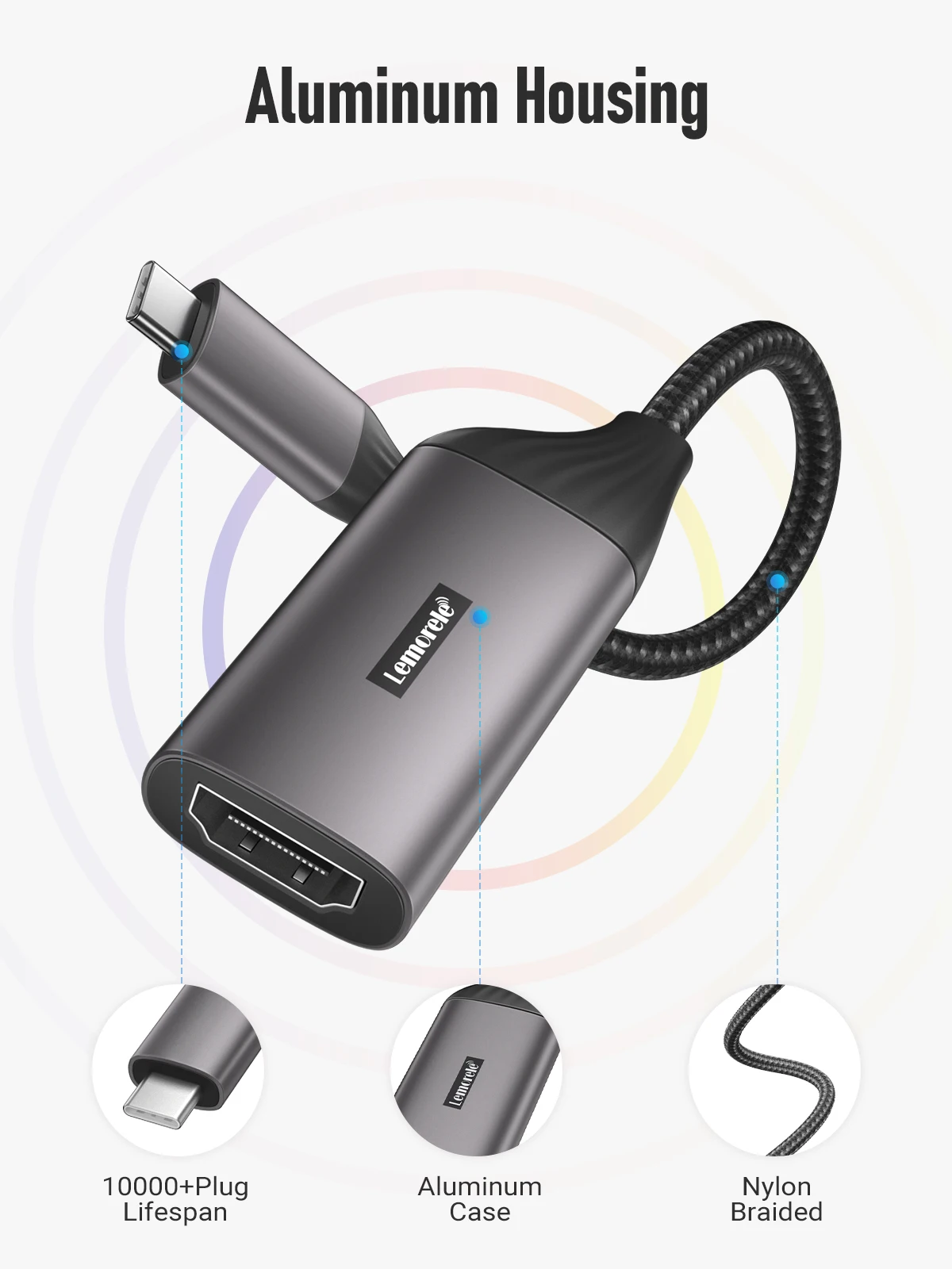 Lemorele L11 USB Hub USB C to HDMI 4k@30hz Display Adapter For MacBook Pro Air iPad Pro Samsung Galaxy S21 S20 USB-C HDMI Adapte 2