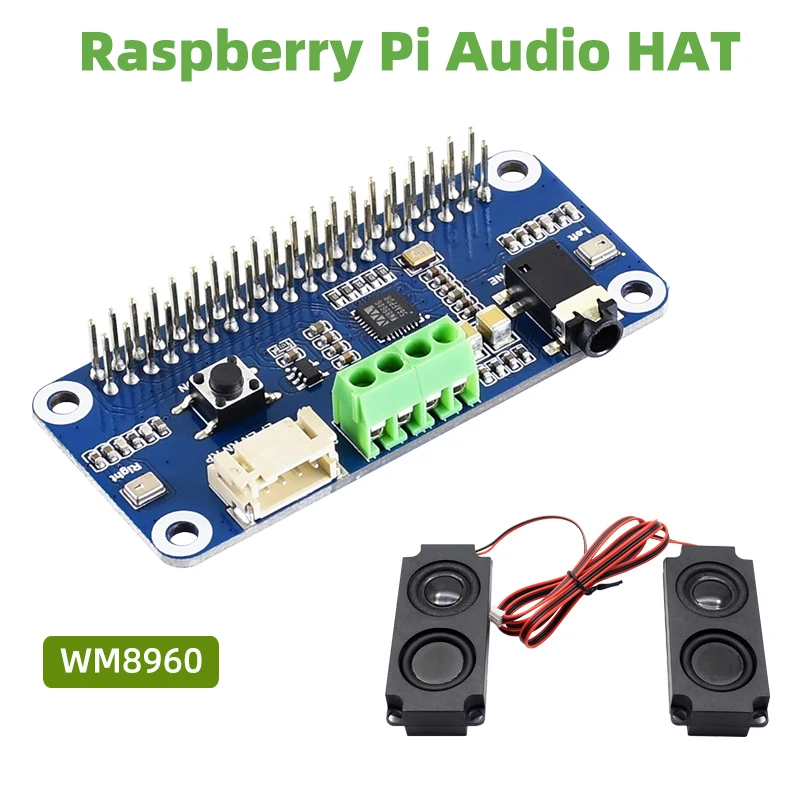 Raspberry pi Hi-fi Sound Card Wm8960 Audio Hat Codificação Estéreo Decodificação Play Record Drive Alto-falantes para pi 4b 3b 3b Zero w w
