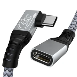 Premium USB C Extension Cable - 4K@60Hz Audio/Video Type - C Male to Female Extender, 20Gbps High - Speed Data Transfer - 3m (Elbow)