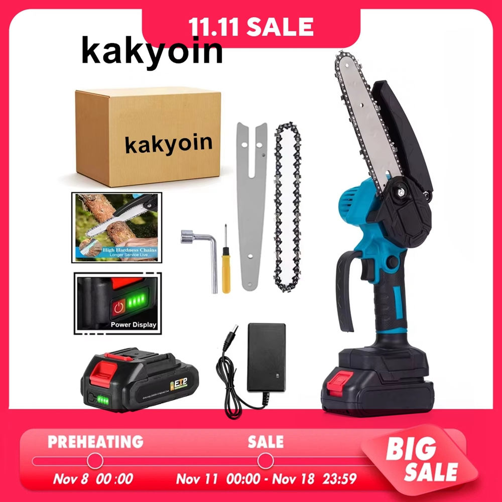 1500W 6 Inch Mini Chainsaw Electric Pruning Saw Cordless Electric Saw Handheld ChainSaw Woodworking Cutting Tool