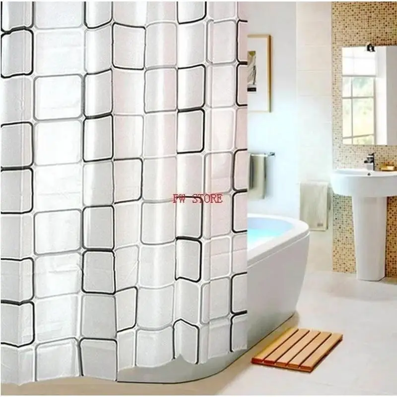 180*200cm Bathroom Curtain Waterproof Shower Curtain With 12 Curtain Hooks And Rings Shower Curtain Set