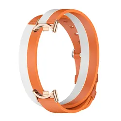 Cinturino Sostitutivo per Smartwatch Elegante in Pelle a Doppio Anello