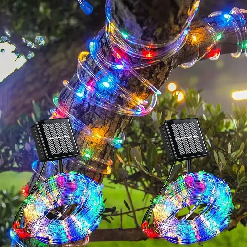 solar powered led copper wire string lights 8 modes waterproof outdoor fairy lights for garden yard wedding christmas halloween decorations details 8