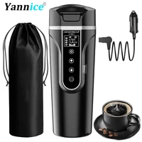 Bouilloire électrique Portable 12v/24v, tasse chauffante pour voiture intelligente, écran tactile, tasse thermique de 450ml, tasse chauffante pour voiture, température réglable 1