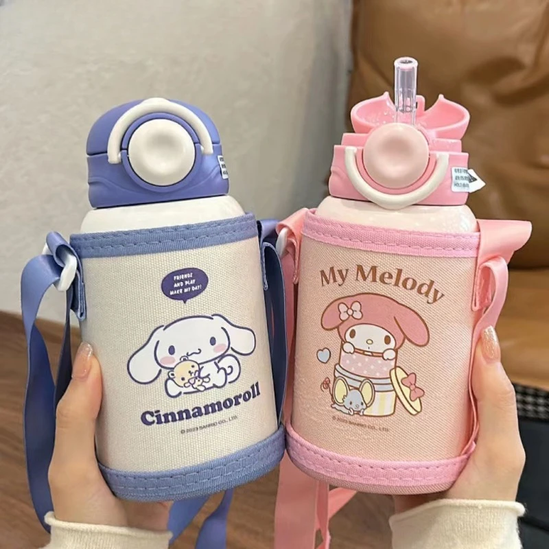 

Kawaii Sanrio Anime Kuromi Thermos My Melody Cute Cartoon Cinnamoroll High Volume Pachacco Artistic Fashions Children's Gifts