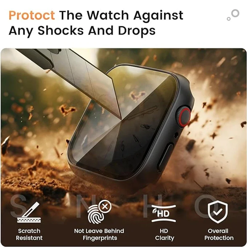 Privacy Screen Protector Case Apple Watch 45mm 44mm 41mm 40mm 49mm Series 9/8/7/6/5/se/4 ultra Cover Anti-Peep PC Bumper watch screen protector case,watch accessories,watch screen protector,apple watch screen protector case,watch case,watch protective case,watch cover,watch protective cover,watch accessory