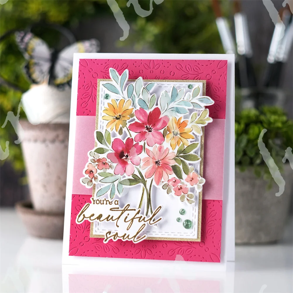 New Stamps and Dies Flowers for the Soul Washi Tape Stencils for DIY Craft Embossing Template DIY Scrapbooking Knife Embossing Stamps Metal Cutting Die