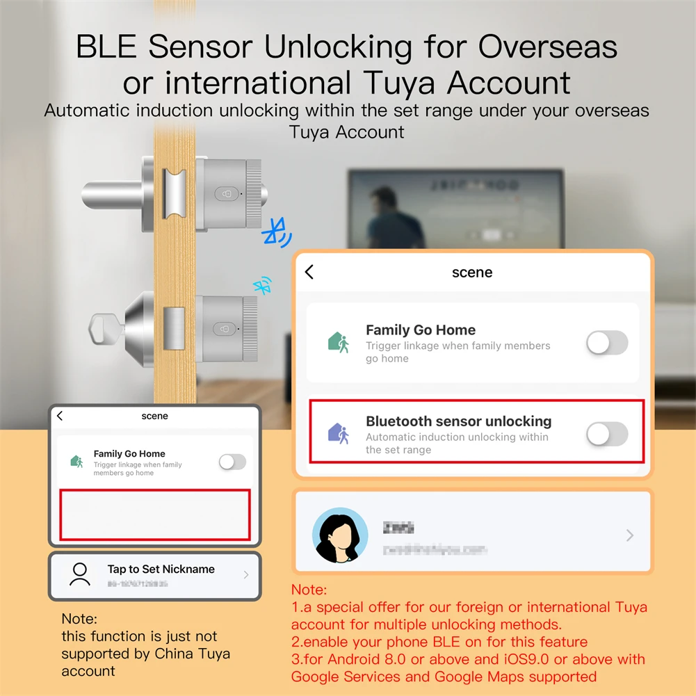 MOES Bluetooth Door Lock Bank-grade AES128 Bit TLS Encryption BLE Sensor Unlocking Tuya Smart APP Voice Control Alexa Google EU smart door lock smart lock electronic lock