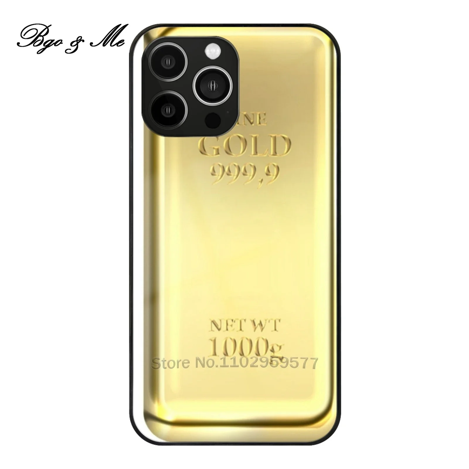 Custodia Per Telefono Gold-Gold Bar Custodia Per Telefono In Vetro Per Iphone 15 14 13 12 Pro Max Cover Gold Bar Golden