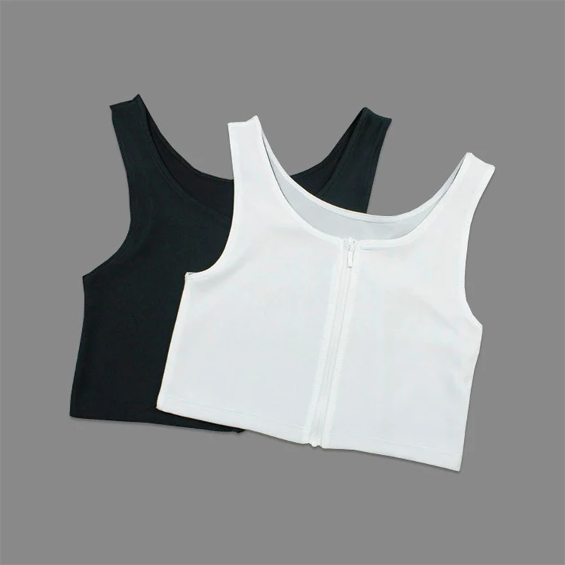 Breast Binder Vest Lesbian Trans Slim Corset Bra Undershirt Flatten Chest Shapers Casual Comfort Zipper Short Tops breast binder