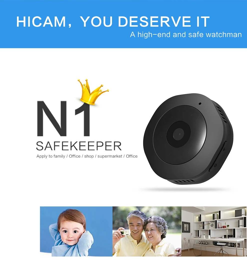 Caméra Interieur Maison Caméra Espion WiFi QZT 1080P - Batterie 3000mAh, Détection Mouvement, Intérieur/extérieur Micro Camera