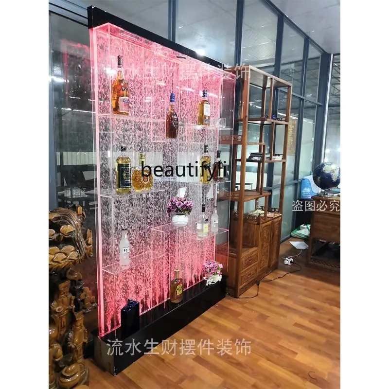 

Large Bubble Screen Wine Cabinet Water Curtain Wall Entrance Decoration Background Partition Flow Bath Curtain Ornaments