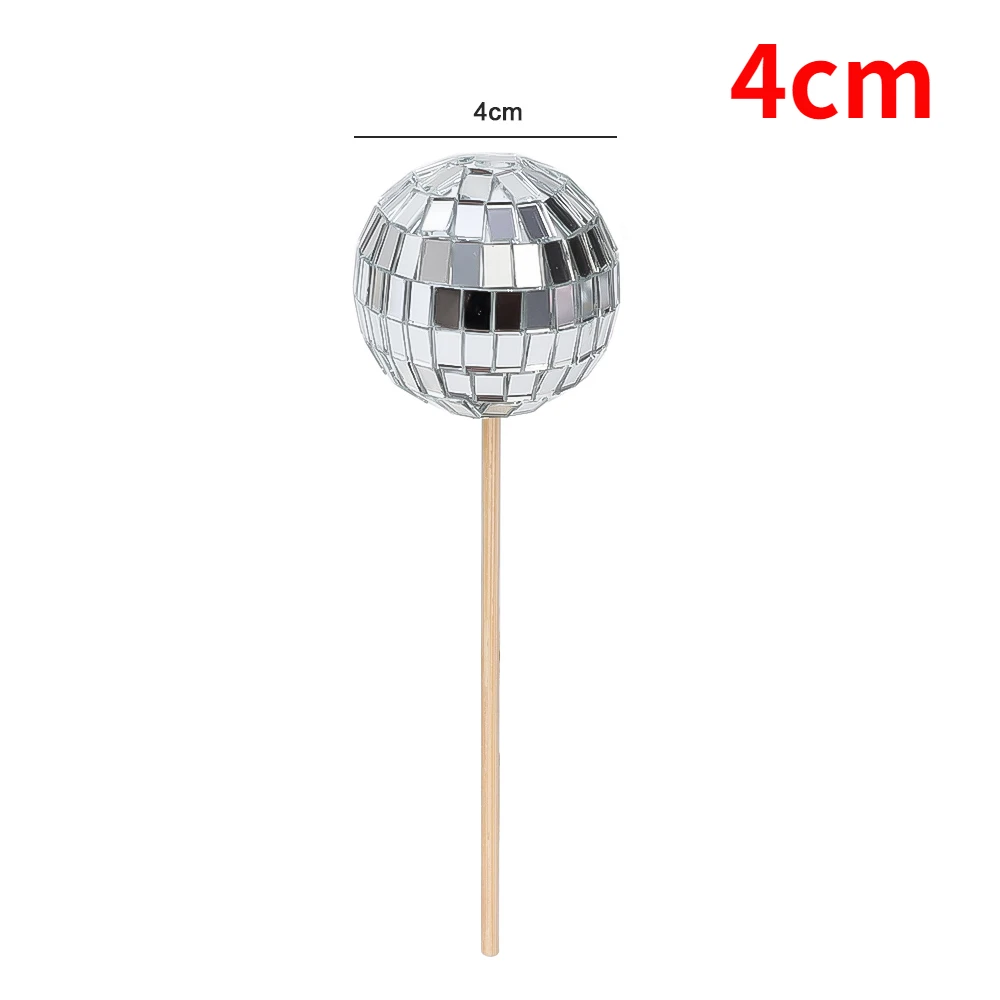 Boule Disco décorative pour décoration de gâteau, 12 pièces, décoration de  Cupcake, miroir Disco, carte de gâteau, boule de cristal - AliExpress