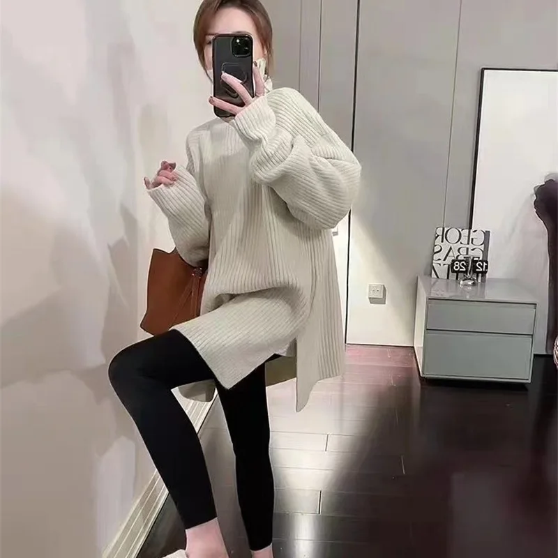 Women Autumn Winter Knitted Turtleneck Sweater