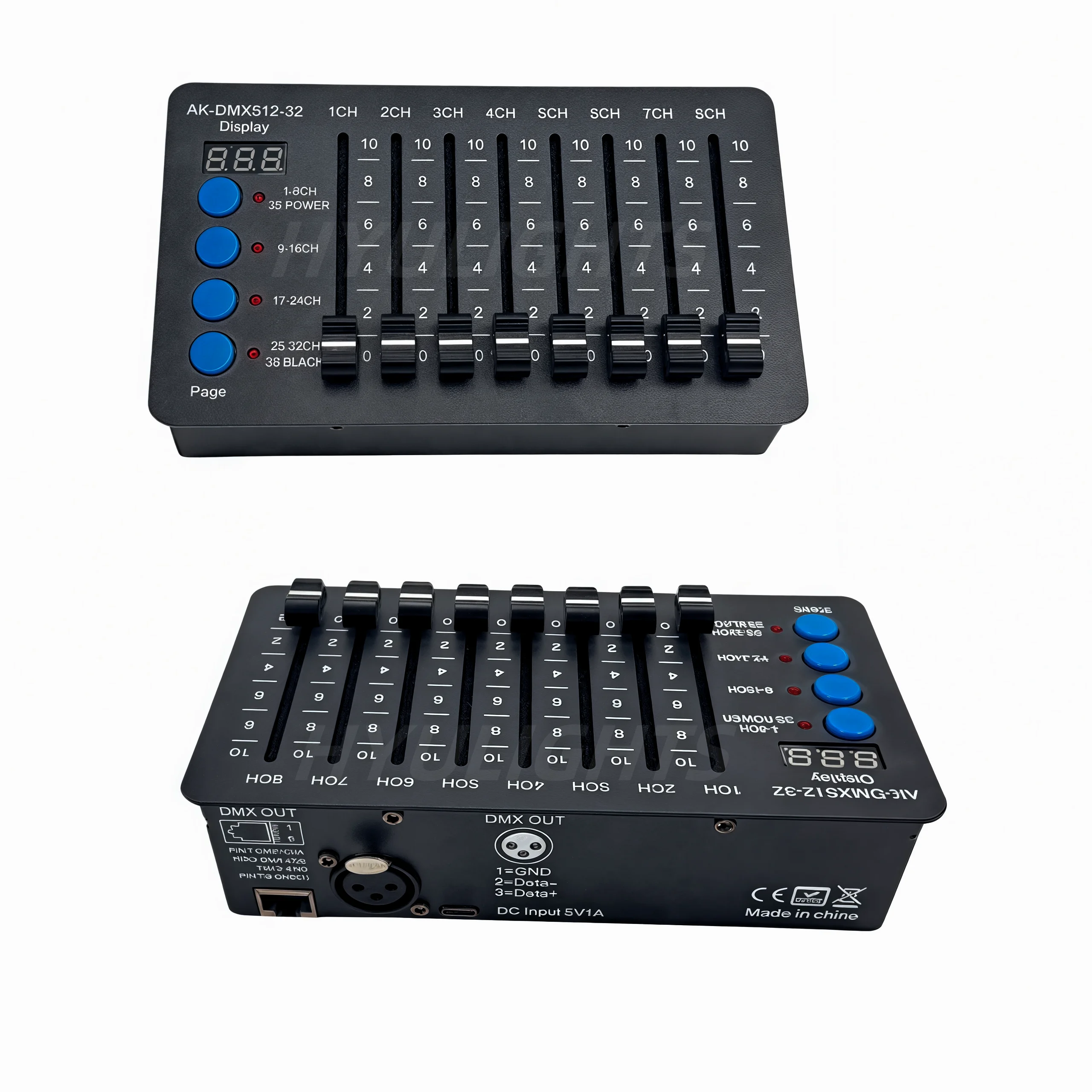 รูปสินค้า คอนโทรลเลอร์แสง DMX512 มินิ 32 ช่อง ใช้แบตเตอรี่