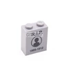 Marumine 10PCS Halloween Printed Tombstone Blocks 1x2x2 Graveyard Bricks 3245 Compatible DIY Classic MOC Building Accessories 6