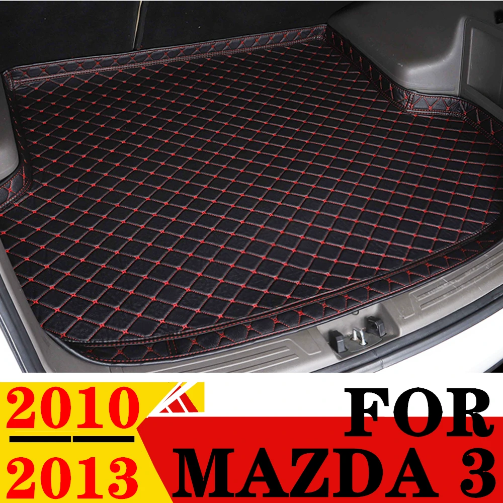 

Коврик для багажника автомобиля Mazda 3 2013 2012 2011 2010 XPE, кожаный задний багажник, подкладка для багажа, защитный ковер