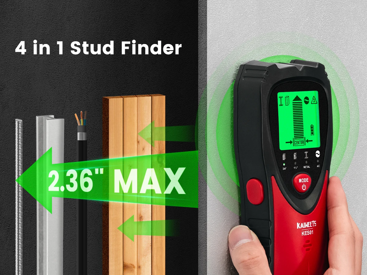 Stud Finder Wall Scanner 4 in 1 Electronic Stud Sensor Locator Wood Beam  Joist Finders Wall Detector Edge Center (Grey+Black) - AliExpress