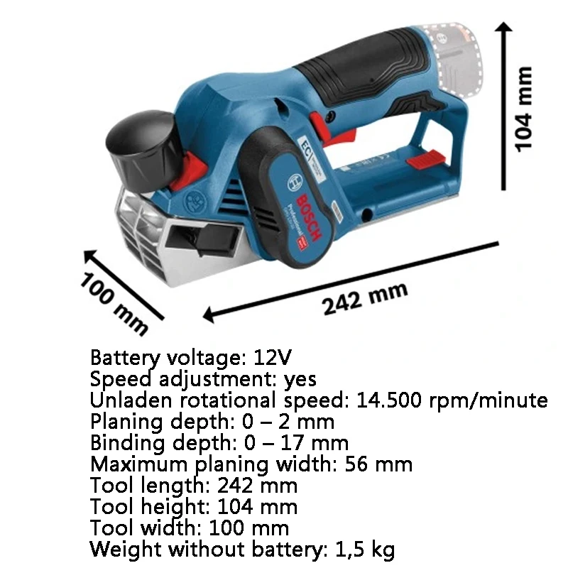 Bosch 12V Max Planer (Bare Tool) GHO12V-08N