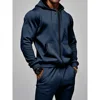 2pcs Men's Hooded Sweatshirt&Pants Set, Casual Sports Fitness Co-ord,Tracksuit for Gym, Running, Workout, Activewear Set for Men 2
