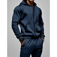 2pcs Men's Hooded Sweatshirt&Pants Set, Casual Sports Fitness Co-ord,Tracksuit for Gym, Running, Workout, Activewear Set for Men 2