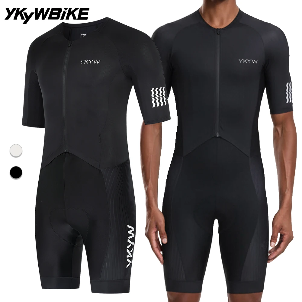 YKYWBIKE Men's Aero Cycling Skinsuit Short Sleeve Triathlon Suit Road Bike Race…
