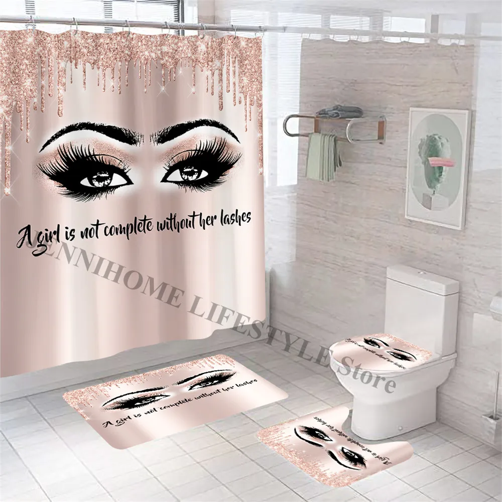 Cross Shape Toilet Seat Cover No Slip Letter Print Fashion Pattern Bathroom  Set Black Shower Curtain For Bathroom Decor From Zhuwazi, $37.05