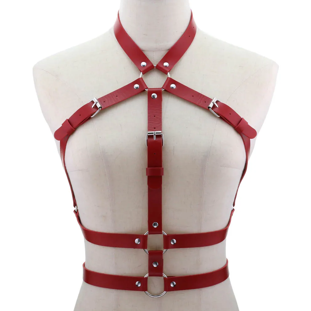 Punk Corset Leather Belt Chest Strap Collar One Trend Sexy Exaggerated Body Strap Sling Europe and America