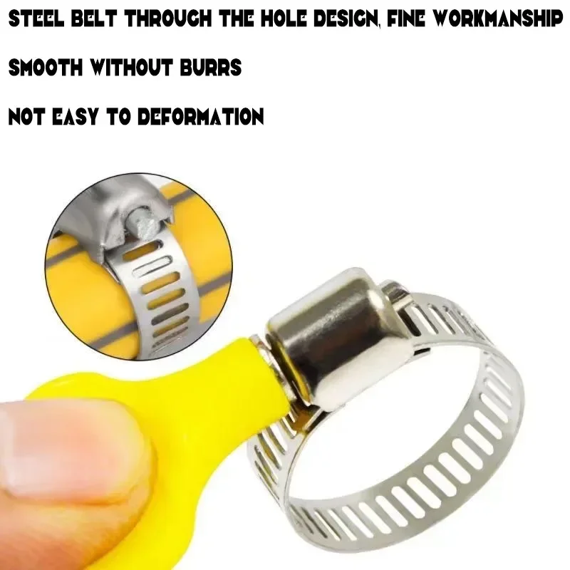 Worm Gear Hose Clamp Handle Adjustable Key Clamp Plastic Tube Clip Stainless Steel Water Pipe Automotive Mechanical hose clamps plastic clamps pipe clamps