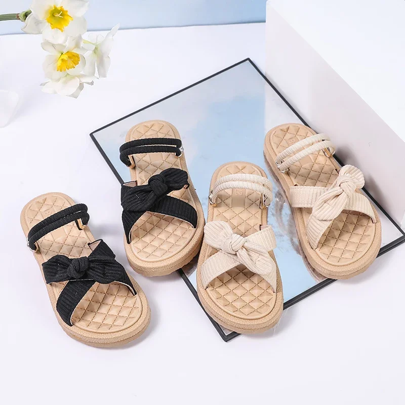 Girls Summer Open Toe Slippers Kids Slip On Shoes