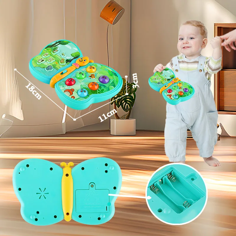 KENLUMO Interactive Musical Butterfly Toy for Toddlers,Animal Sounds&Game&Flash Light&Early Educational,1 Year Old Boy&Girl 12+M 6