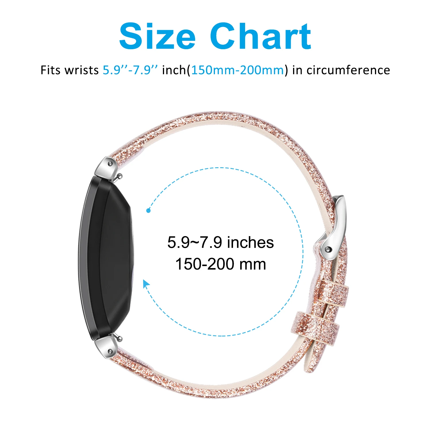 Rose Gold Fitbit Inspire Bangle Leather Strap For Fitbit Inspire